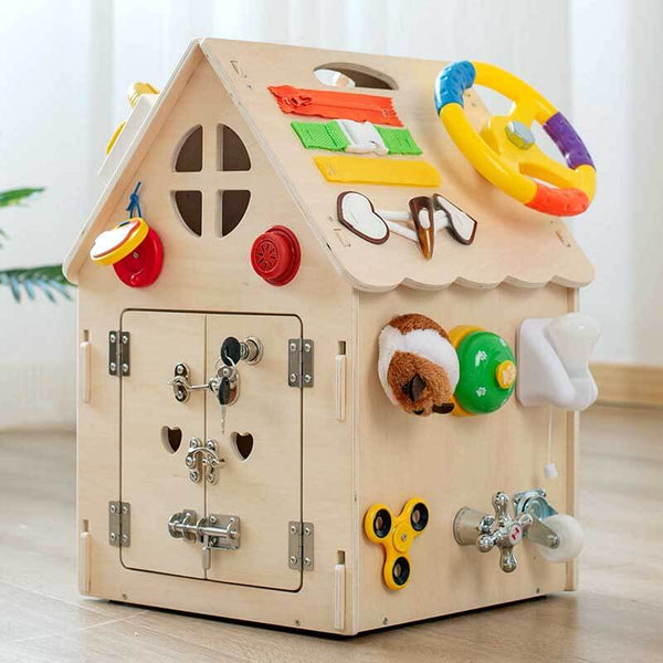 Montessori Wooden Busy House