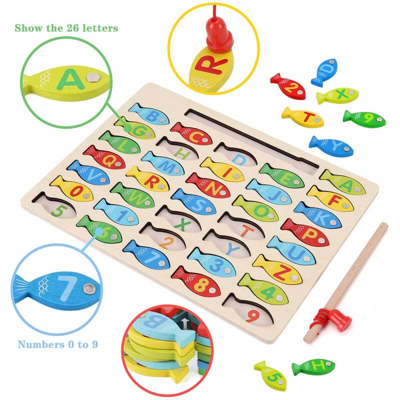 Magnetic Wooden Fishing Game