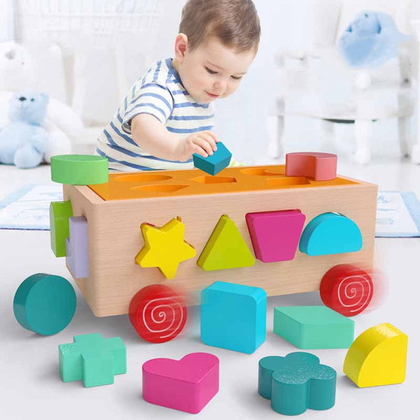 Wooden Shape Sorting Car