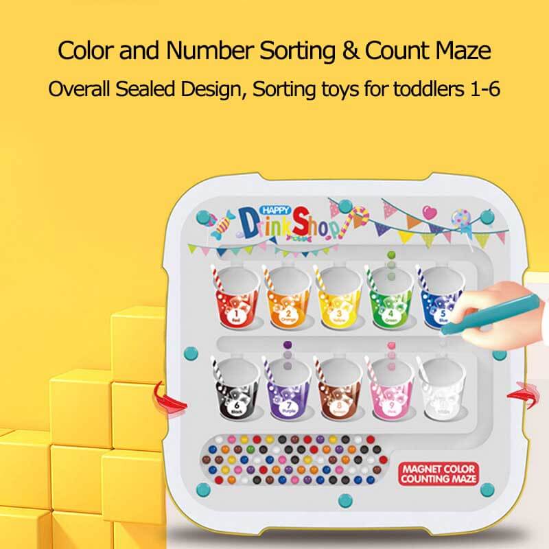 2-in-1 Magnetic Color and Number Maze