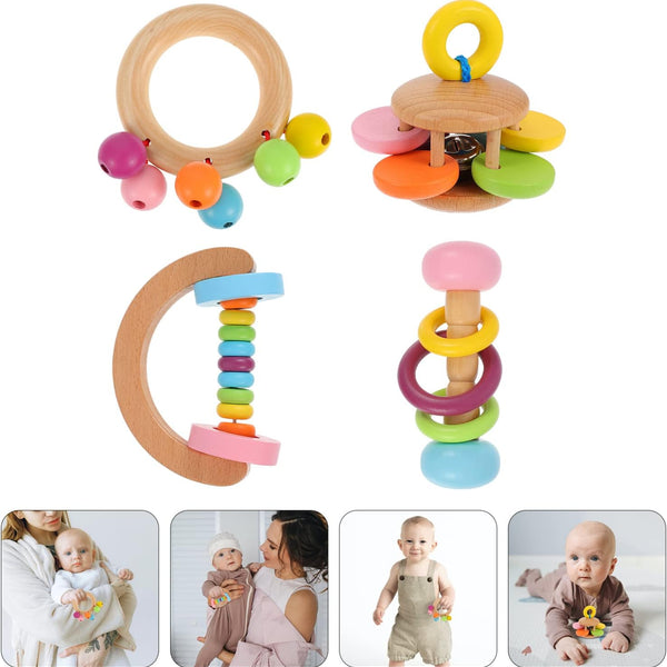 Montessori Wooden Rattles (4 Pack)