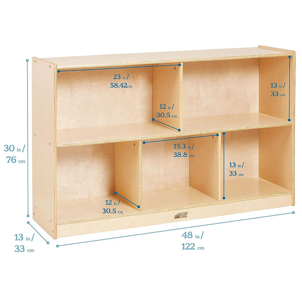 5-Compartment Wooden Storage Cabinet