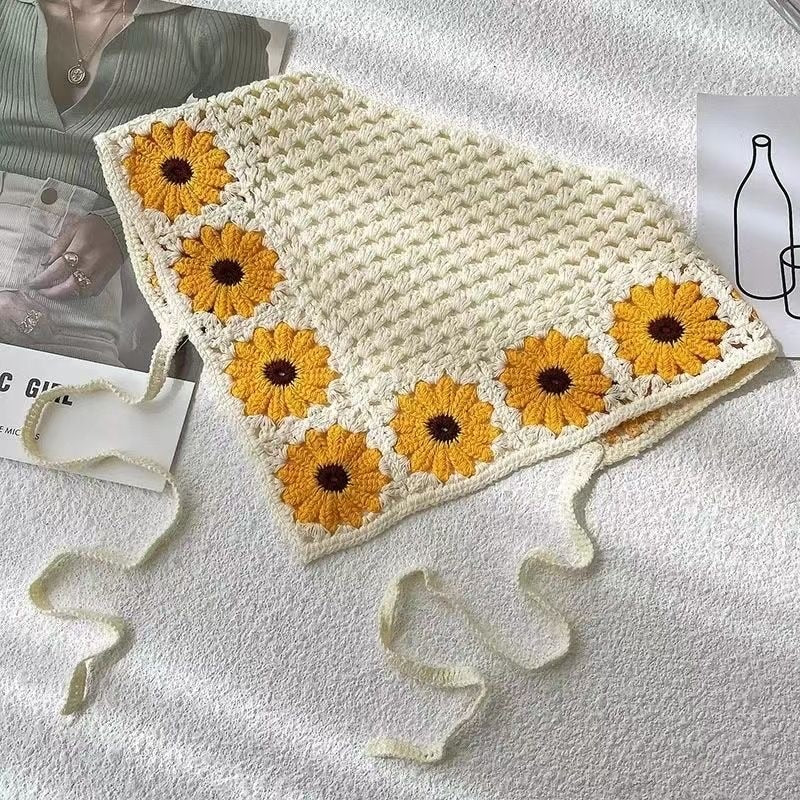 Floral Crochet Kerchief