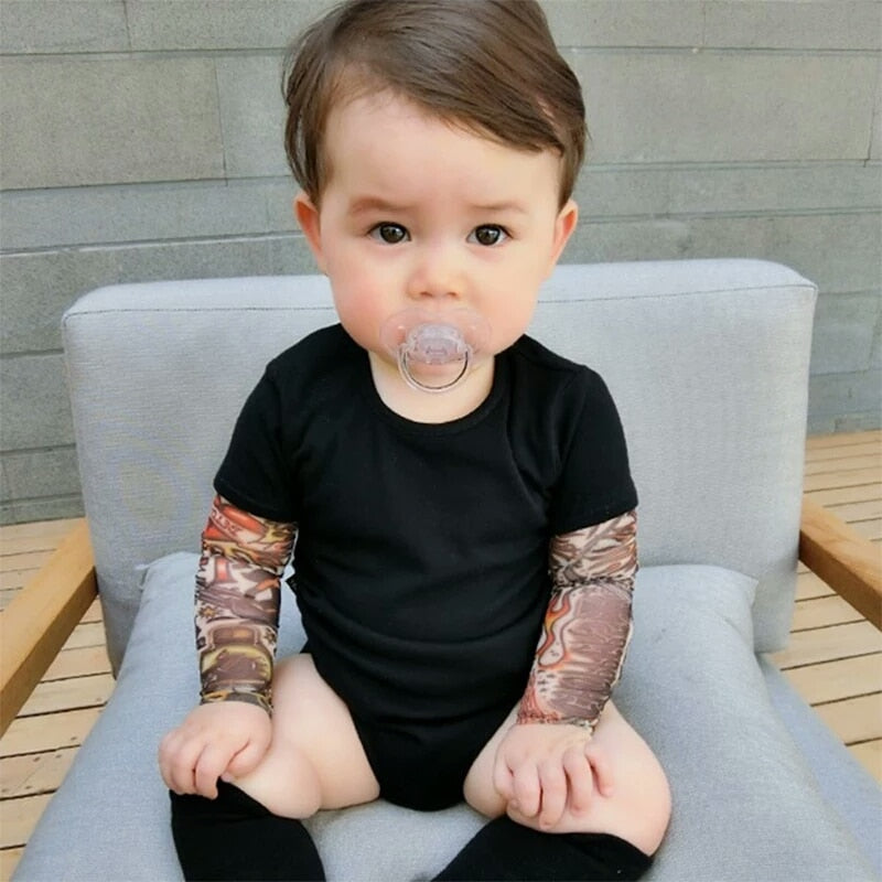 Babybodysuit / tatoeage bedrukt pasgeboren kostuum