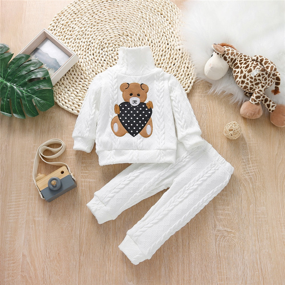 Baby Sweater Winter / Set Warm Clothing 2pcs Clothes Foe 0-3 Years