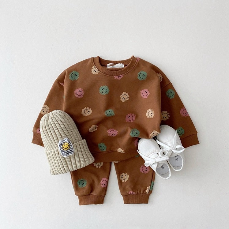 Baby Clothes Set/ Bear Embroidery Hoodies and Pants 2Pcs Suit For 0-3 Year