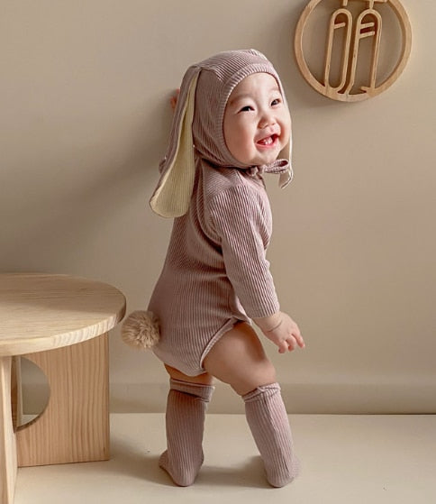 Baby Clothes/ Big Ear Hat and Cocks Bodysuit For 0-2 Years