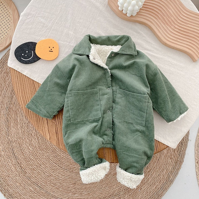 Little Pilot Baby Outfit - Fleece Romper with Cute Aviator Style