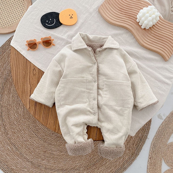 Little Pilot Baby Outfit - Fleece Romper with Cute Aviator Style