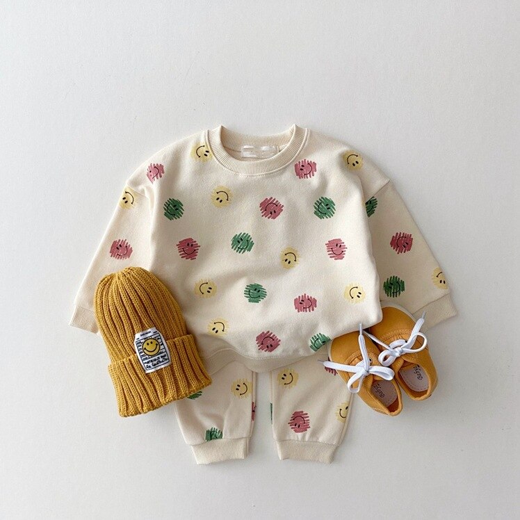 Baby Clothes Set/ Bear Embroidery Hoodies and Pants 2Pcs Suit For 0-3 Year