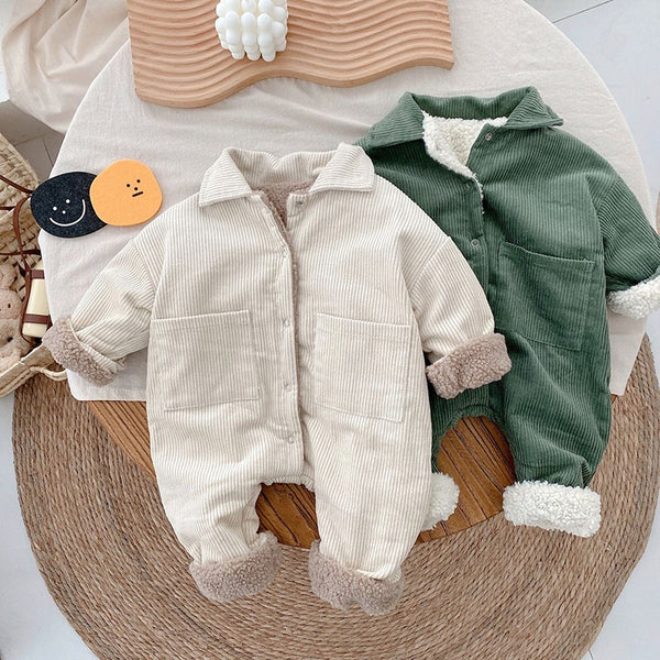 Little Pilot Baby Outfit - Fleece Romper with Cute Aviator Style