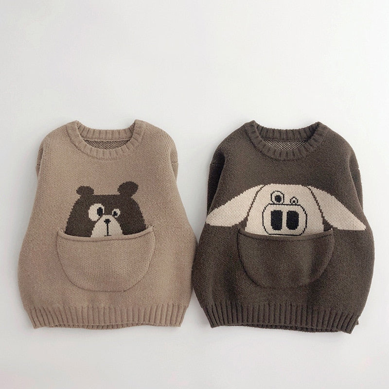 Jongens gebreide pullover outwear cartoon sweater voor 1-6 jr