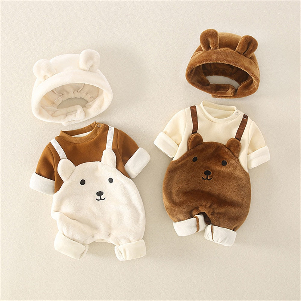 Cuddle Bear Warm Baby Rompers