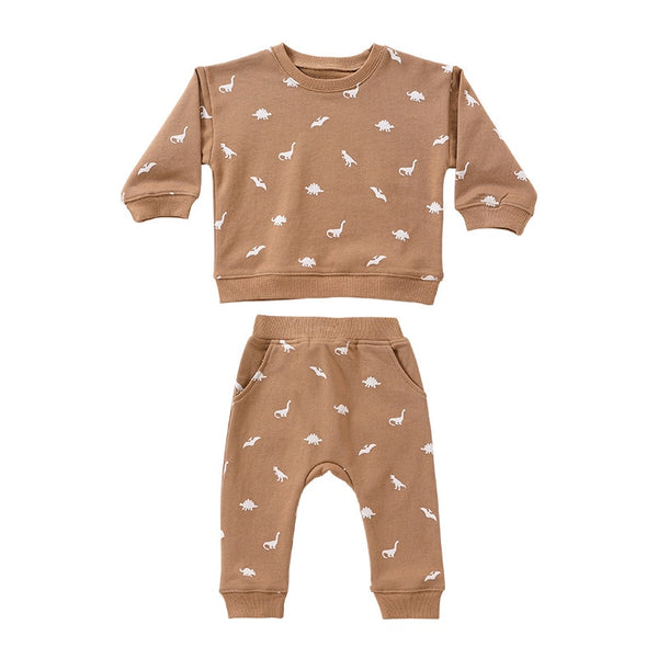 Earth tone Wildflower pattern Baby Set Top+ Pants