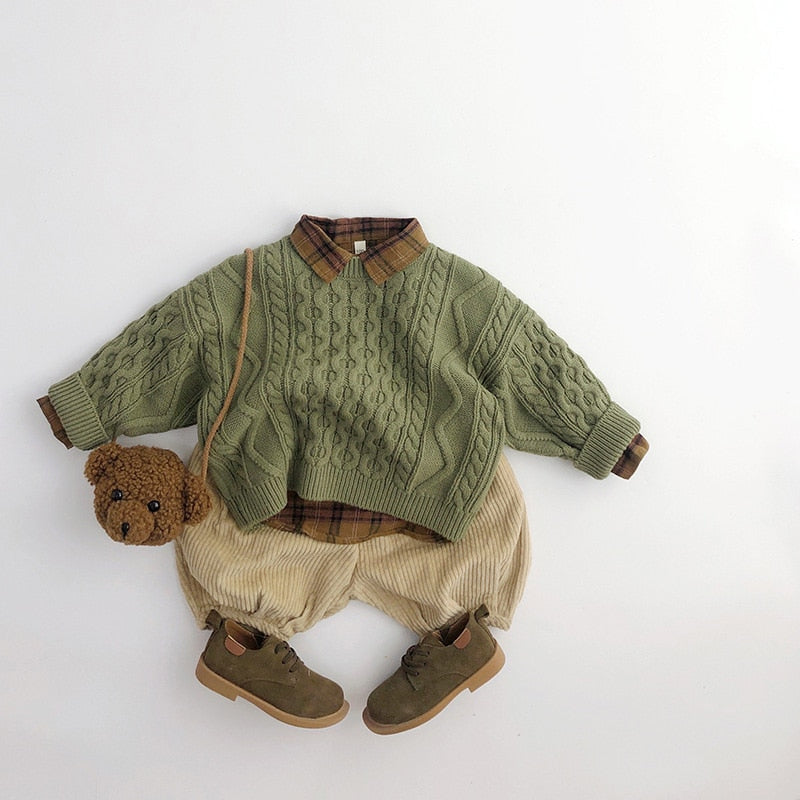 Kindersweaters/pulloverstijl gebreide kleding voor 0-12 jaar