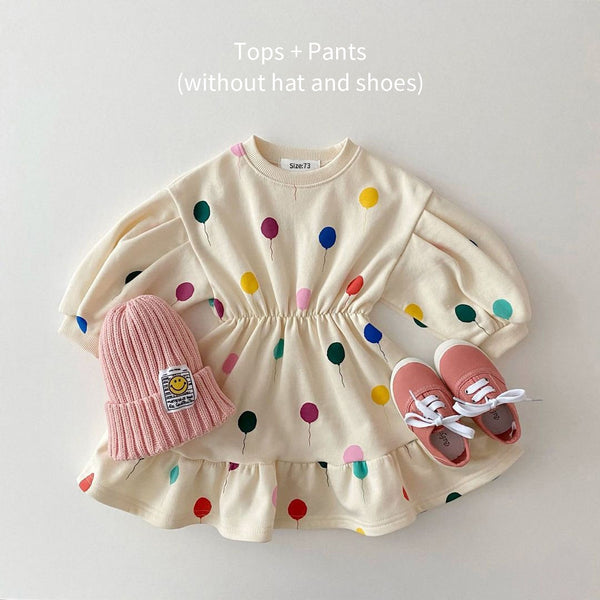 Balloon Fiesta - Vibrant and Fun Sweater and Pant Set for Children