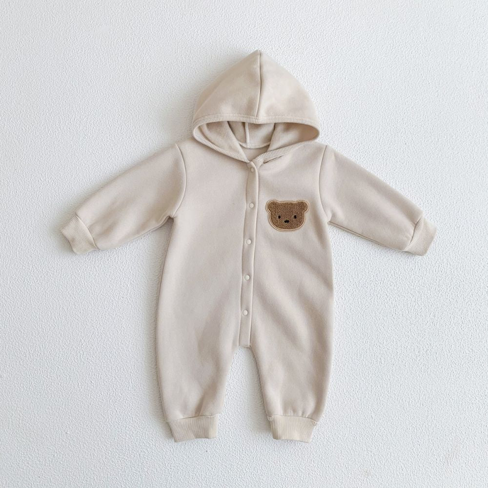 Hooded Baby Romper - The Cozy maple bear