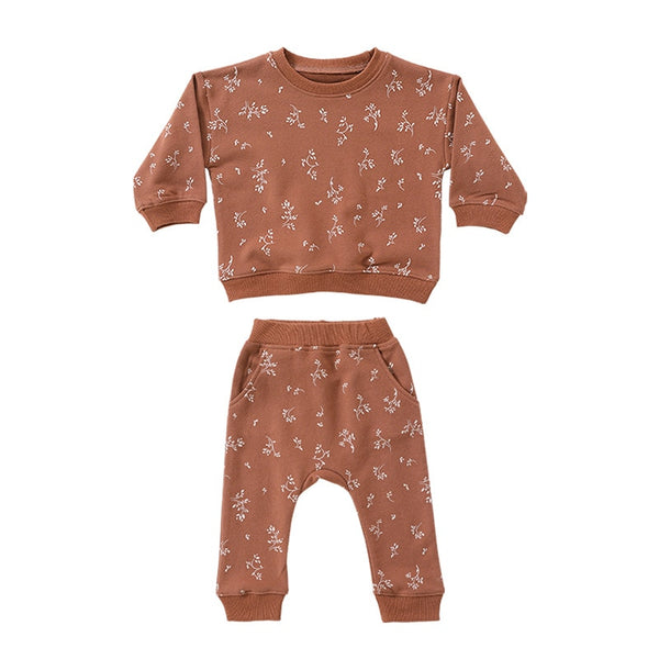 Aardetint Wildflower patroon Baby Set Top + Broek