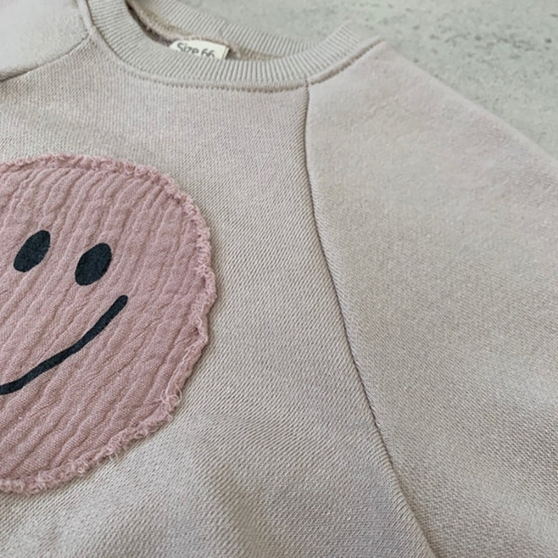 Smiley face baby Sweatshirt Romper