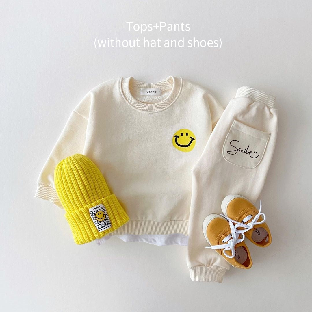 Happy Camper babyset - Smiley-sweatshirt en joggingbroek