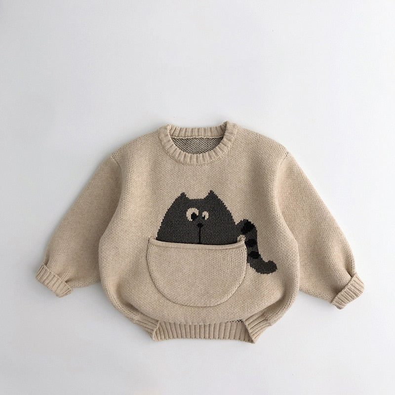 Jongens gebreide pullover outwear cartoon sweater voor 1-6 jr