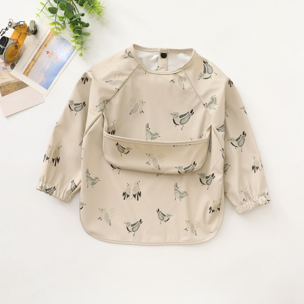 Baby Bib Long Sleeved Clothing / Waterproof Baby Apron For 0- 3Years