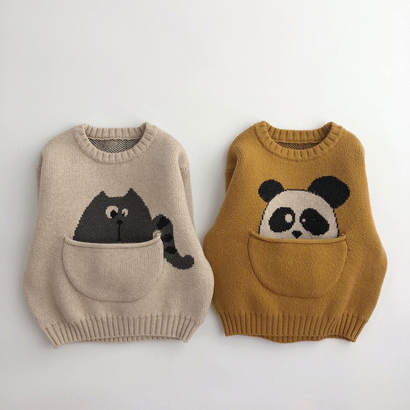 Jongens gebreide pullover outwear cartoon sweater voor 1-6 jr