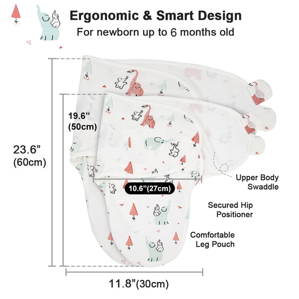 2Pcs/Set Baby Swaddle / Adjustable Flower Sleep Sack 0-6Months