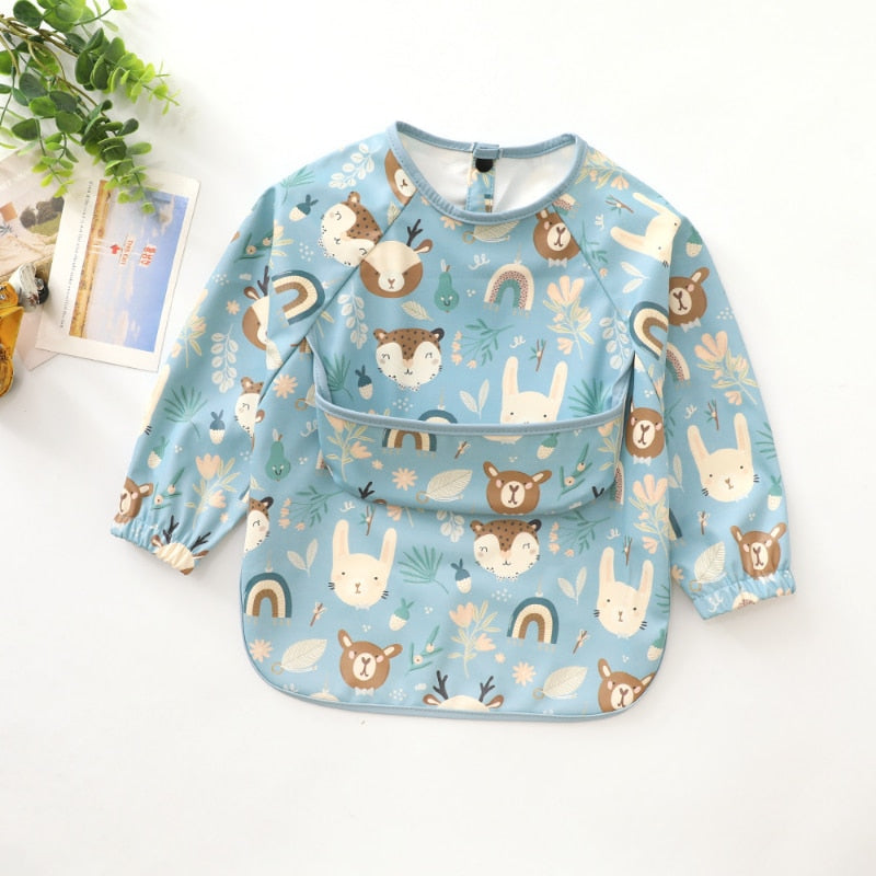 Baby Bib Long Sleeved Clothing / Waterproof Baby Apron For 0- 3Years