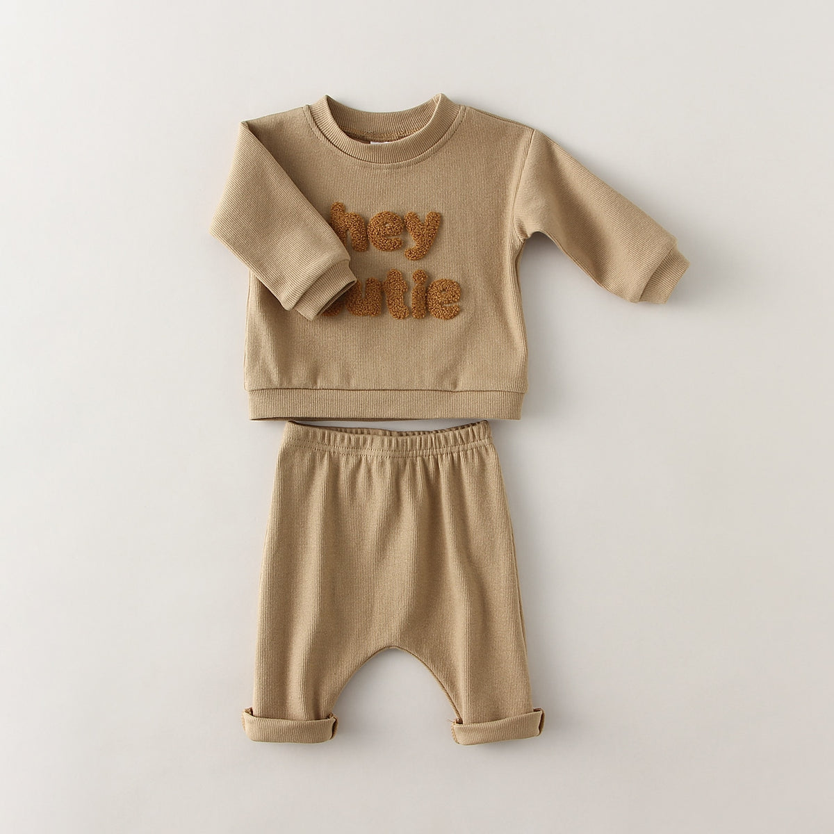 "Hey Cutie" Peuter Tops Trui + Broek Voor 0-3 Jaar