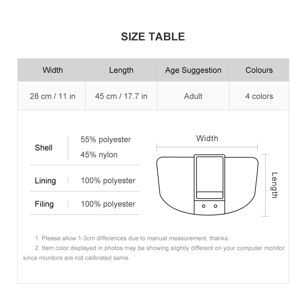 Size chart Stroller Gloves Hand Warmers Handmuff