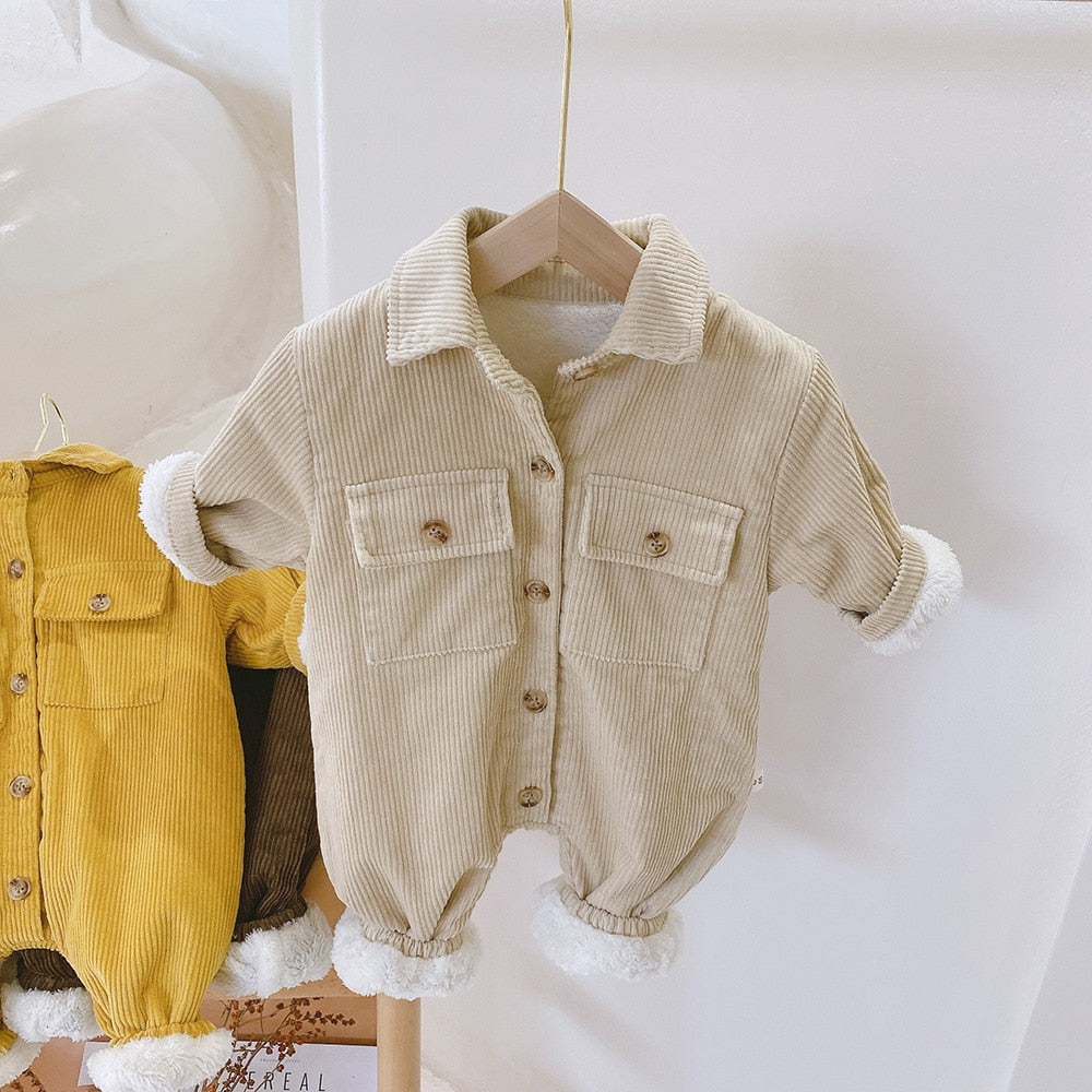 Little Pilot Baby Outfit - Fleece Romper with Cute Aviator Style