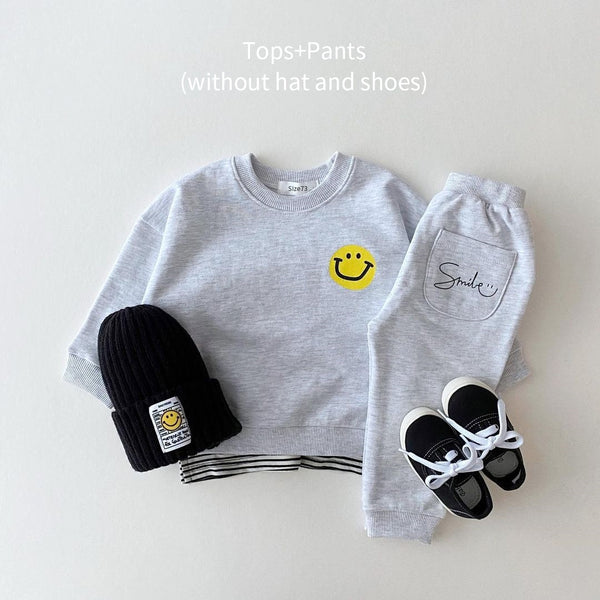 Happy Camper babyset - Smiley-sweatshirt en joggingbroek