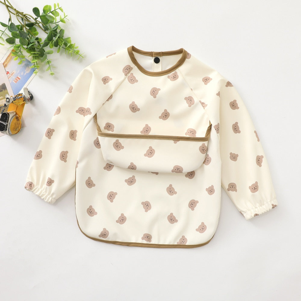 Baby Bib Long Sleeved Clothing / Waterproof Baby Apron For 0- 3Years