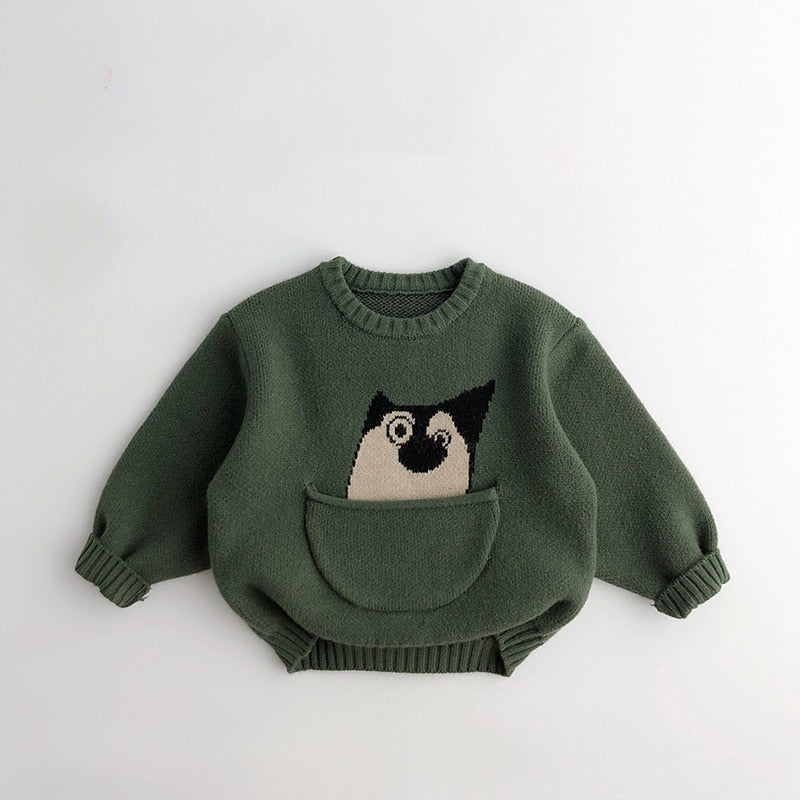 Jongens gebreide pullover outwear cartoon sweater voor 1-6 jr