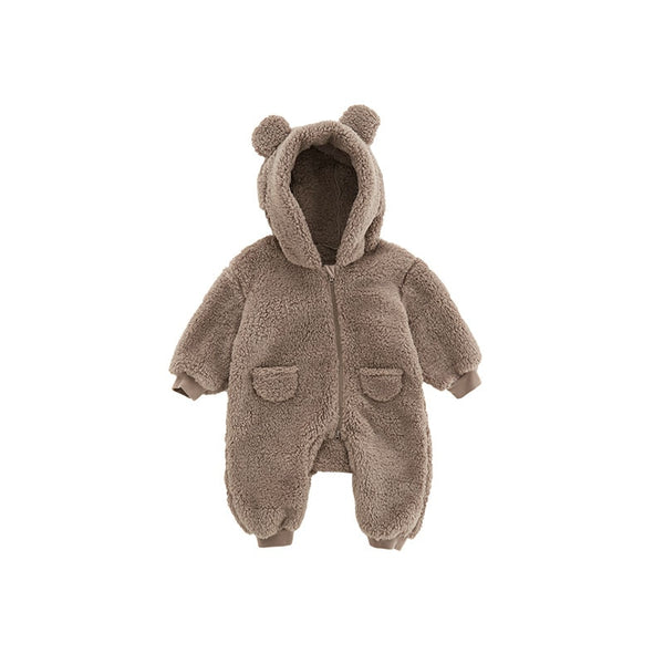 Fluffy Bear Hooded Winter Jumpsuit