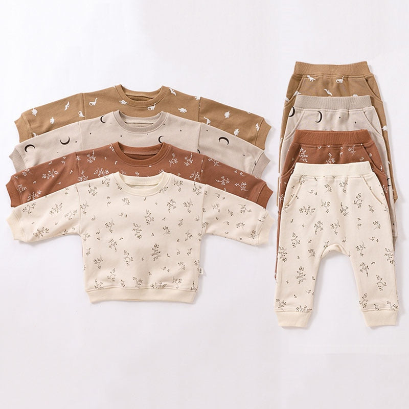 Aardetint Wildflower patroon Baby Set Top + Broek