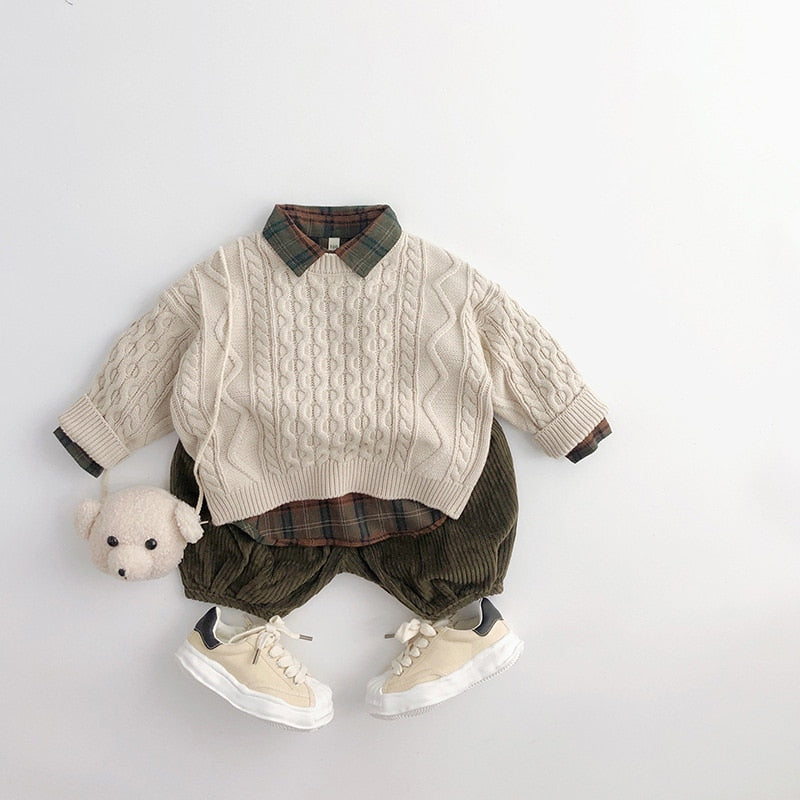 Kindersweaters/pulloverstijl gebreide kleding voor 0-12 jaar