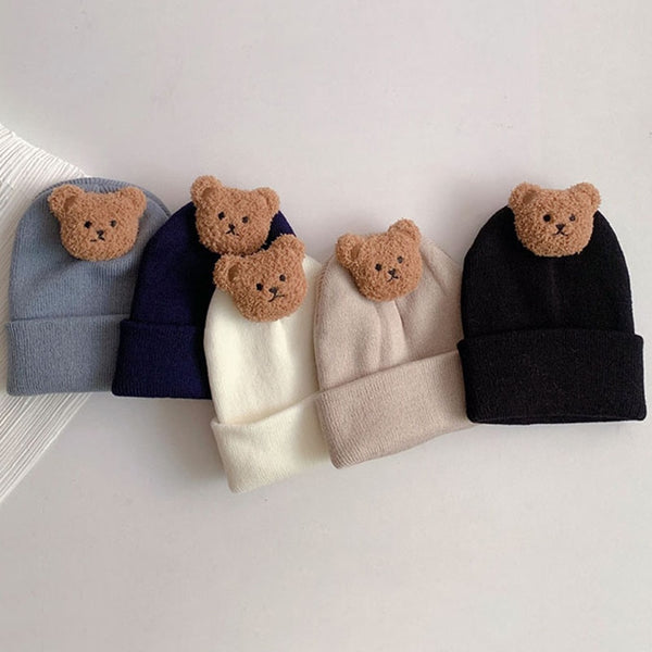 Baby Autumn Winter Beanie / Cute Bear Warm Crochet Hats For 0-3 Year