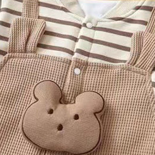 Rompertjes met teddystrepen voor baby's