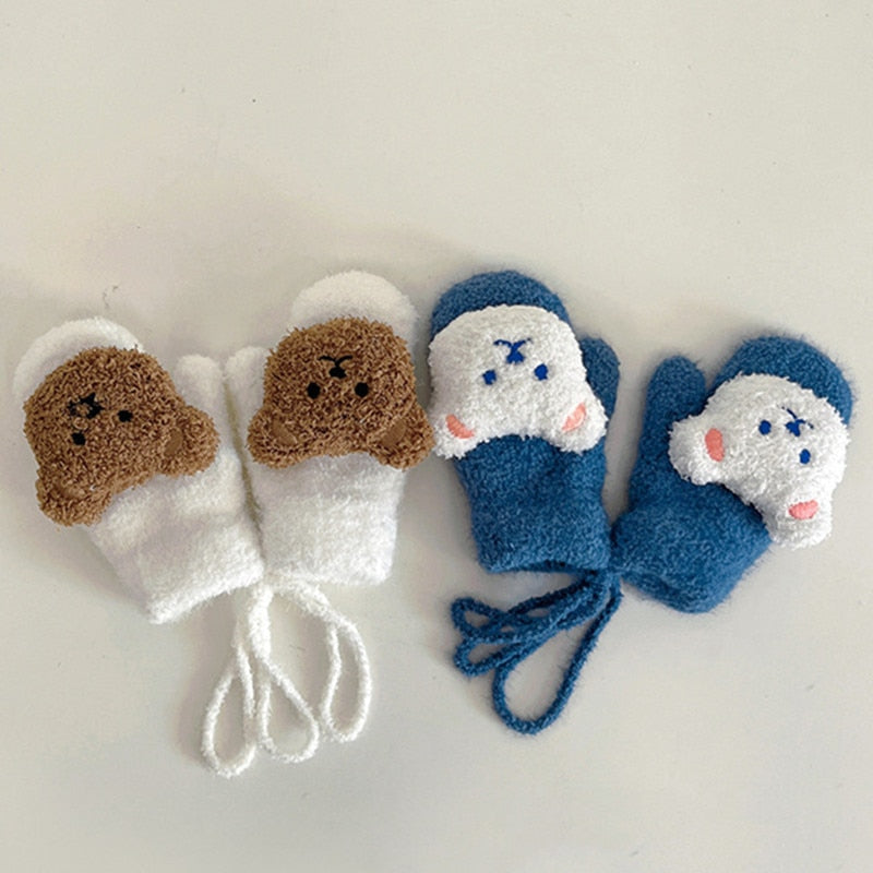 Cartoon Bear Baby Mittens /Winter Warm Children Handschoen 1-3Year