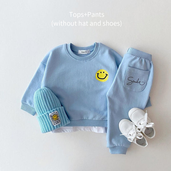 Happy Camper babyset - Smiley-sweatshirt en joggingbroek