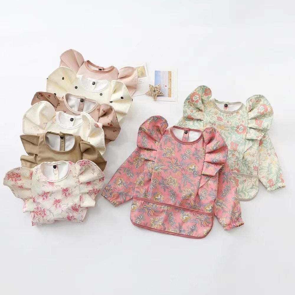 Baby Feeding Bibs/  Waterproof Long Sleeve  Apron For 0-3 Years