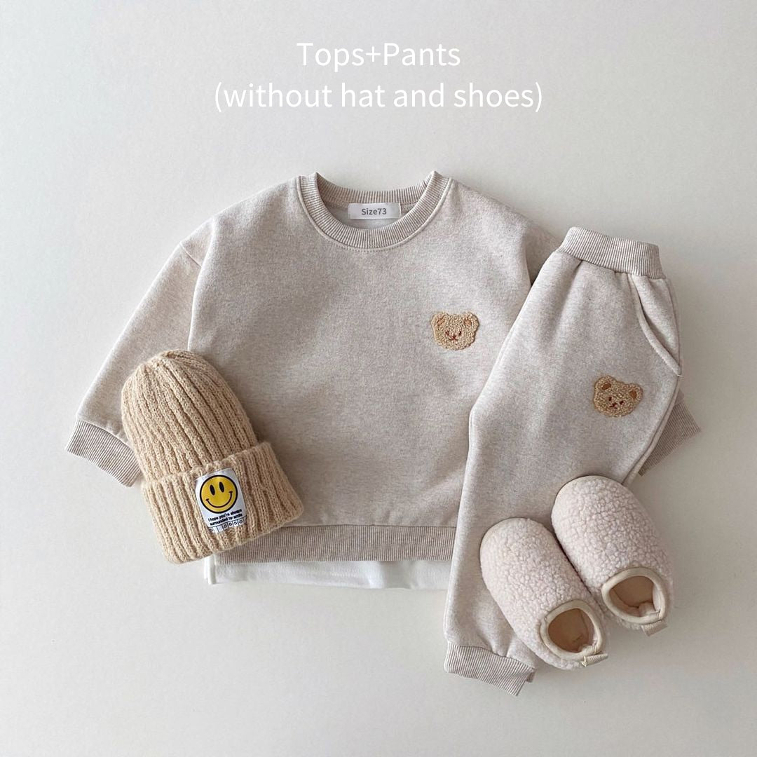 Baby Winter Clothes Sets /Warm Bear Velvet Pullover