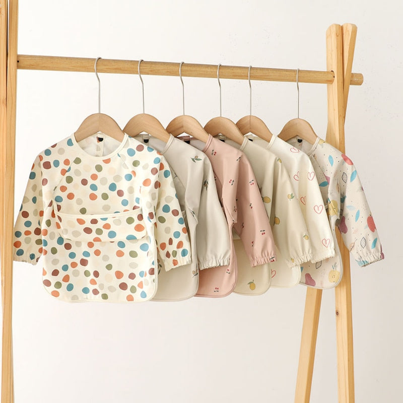 Baby slabbetje kleding met lange mouwen / waterdicht babyschort voor 0- 3 jaar