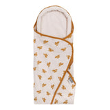 Vintage ear of wheat pattern Image of a cozy and secure newborn baby swaddle sack designed for infant sleep, suitable for 0-3 months with TOG 0.5 rating