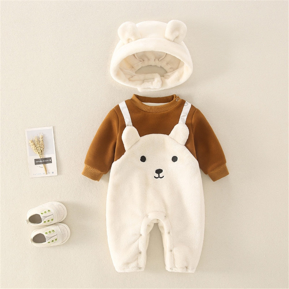 Cuddle Bear Warm Baby Rompers