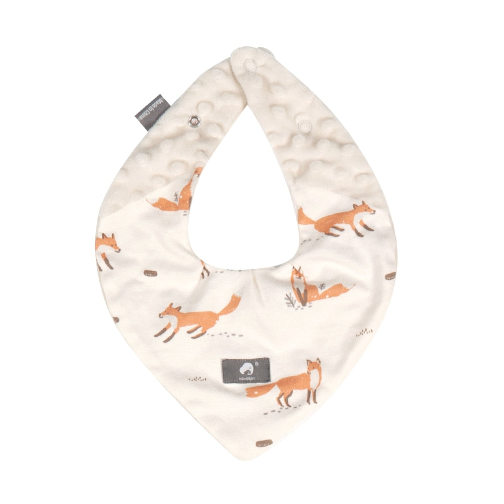 Unisex bibs, suitable for newborns and toddlers ,uper absorbent cotton and polyester fleece fox