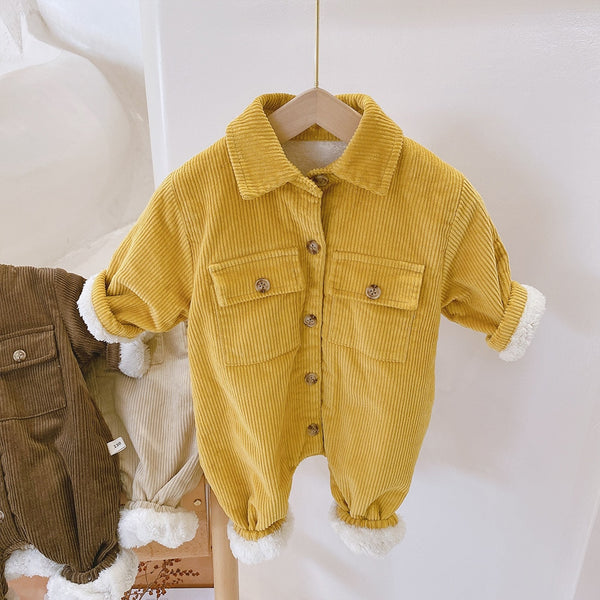 Little Pilot Baby Outfit - Fleece Romper with Cute Aviator Style