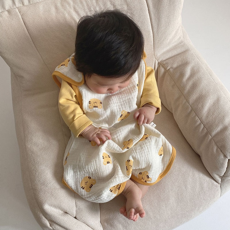 Baby Sleeveless Sleeping Bag / Child  Thin Double-layer Cotton Yarn For 0-3 Year